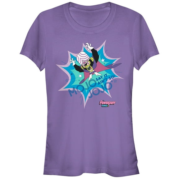 Junior's The Powerpuff Girls Mojo Jojo Say it Ain't So Graphic Tee Purple 2X Large
