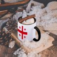 thumbnail image 5 of 3dRose, Flag of Georgia - Georgian Red Jerusalem Crusaders Cross on white - crosslets -  St George - world, 15oz Two-Tone Black Mug, 5 of 7