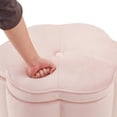 thumbnail image 6 of Aukfa 24" Set of 2 Round Storage Ottomans, Flower-Shaped Nesting Pouf Footrest Stools for Living Room, Bedroom, Dorm, Pink, 6 of 8