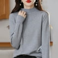 thumbnail image 6 of Gyexs Women's Oversized Fall Sweaters Neck Long Sleeve Fuzzy Knit Tops Knit Loose Thin Fall Winter Sweater Blouse Womens Fall Clothes, Grey, Size XXL, 6 of 6