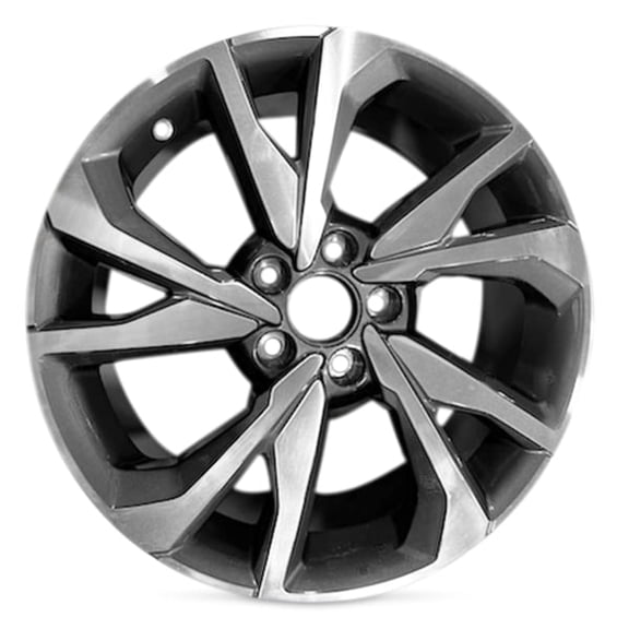 New OEM Replacement Wheel 18x8 in for 2017-2021 Honda Civic Machined Face with Painted Inlay Black 18 inch Aluminum Rim