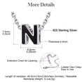 thumbnail image 6 of FOCALOOK 925 Sterling Silver Initial Necklace for Women Dainty Black Tiny Cute Letter N Pendant Choker Necklace Jewelry Gift 16inch, 6 of 8