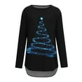 thumbnail image 4 of asdoklhq Christmas Cotton Sweaters for Women Casual Long Sleeve Round Neck Pullover Loose Blouse Ethnic Style Printed ShirtsTops Black 3X, 4 of 5