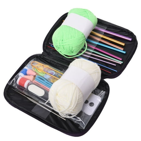Okeba 2.0-6.5mm Crochet Hooks Knitting Knit Needles Weave Craft Yarn Gauge Kit with (Best Knitting Starter Kit)