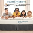 thumbnail image 5 of 14-Inch DropTwin XL Size 39" x 80" Grey Solid Bed Skirt Split Corner Pleated Style Easy Fit Easy Care 100% Egyptian Cotton 500 Thread Count, 5 of 6