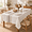 Brown Wheat-86" x 55" (Rectangular), variant on Rustic Waterproof Linen Tablecloth Heavy Weight Beige Embroidery Table Cloths For Rectangle Tables Burlap Farmhouse Covers (coffe