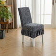 thumbnail image 3 of 2Pcs Waterproof Chair Covers, Stretch Jacquard Dining Chair Slipcovers Removable Chair Protectors Cover for Kitchen, Hotel, Restaurant-Metallic grey, 3 of 5