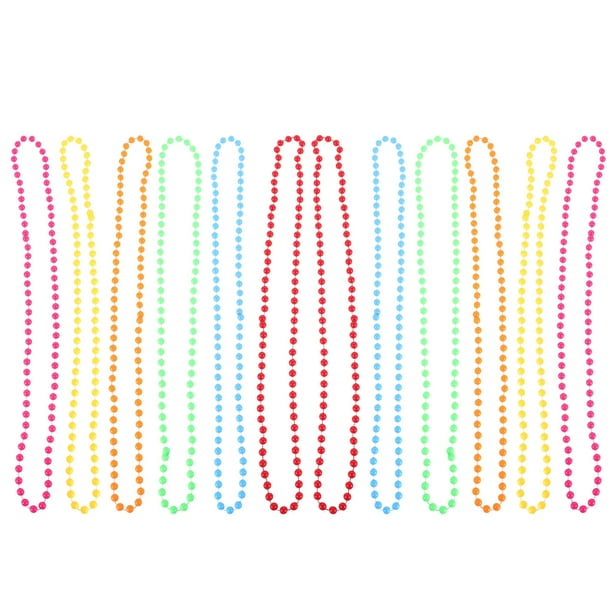 Collar de plástico de 12 piezas para la fiesta de mascarade accesorios para fiestas navideñas cuentas para accesorios de la etapa de fiesta collar de año nuevo