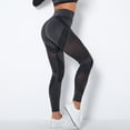 thumbnail image 2 of Pantalones de yoga sin costuras de cintura alta para mujer, color melocotón, que realzan las caderas - Leggings deportivos con aberturas, 2 of 8