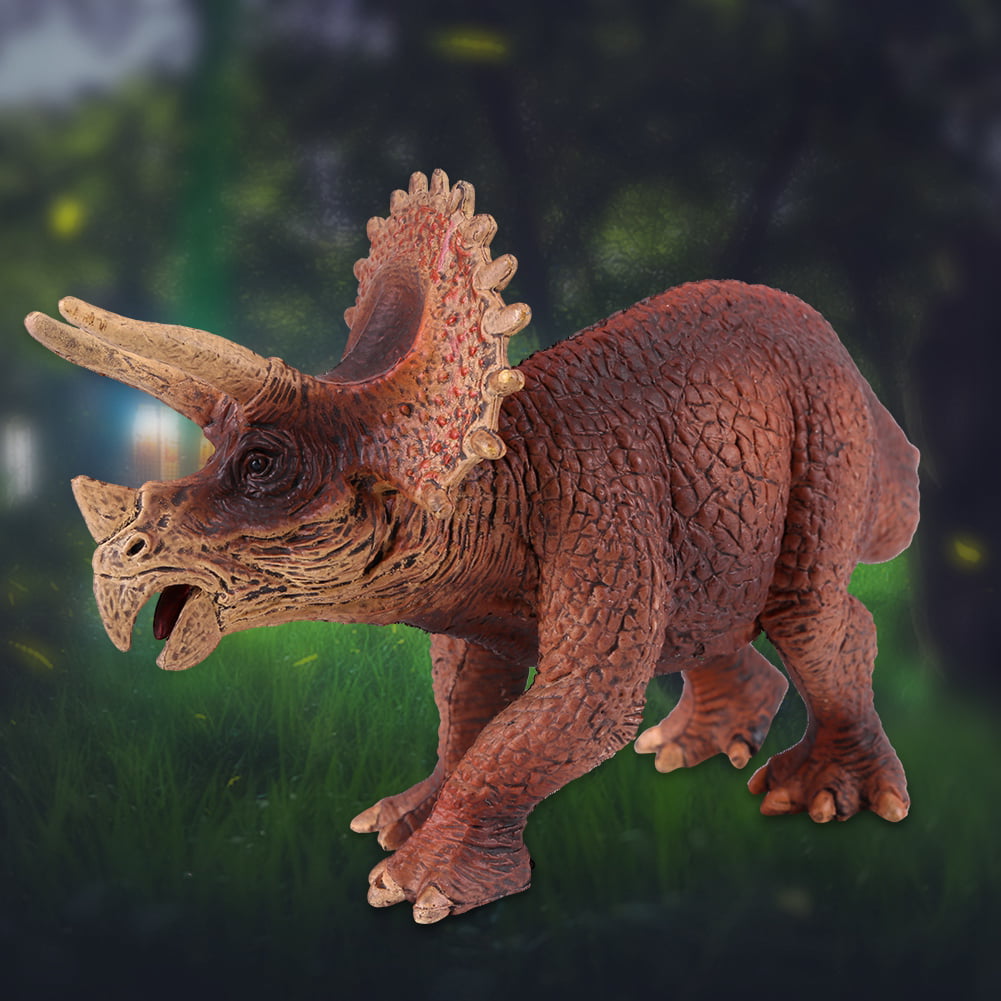 Triceratop Dinosaur Model Scientific Animal Realistic Art Figure Decor 