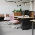 thumbnail image 2 of CorLiving Cooper Pink Fabric Mesh Back and Seat Office Chair with White Base, 2 of 7