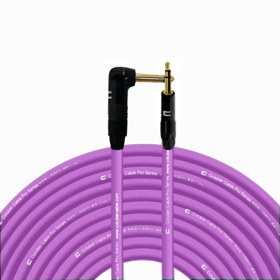 Coluber Cable - Right Angle 1/4" TS to 3.5 TRS Male - Pro Audio Connector