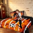 thumbnail image 4 of Manfei Soccer Player Full Size Comforter Sets, Sport Patriotic USA Flag Bedding Comforter Set, Orange Black, Black Reversible 3 Pieces, 1 Comforter and 2 Pillowcases, 4 of 6