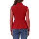 thumbnail image 3 of Blusa de malla transparente para mujer INSPIRE CHIC con cuello de solapa, abertura en forma de llave y peplum con volantes XL roja, 3 of 6
