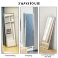 thumbnail image 4 of CoSoTower 64" x 21" Rectangular Full Length Mirror with Frame, Free Standing, Wall Mounted or Leaning, Gunmetal Silver, 4 of 7