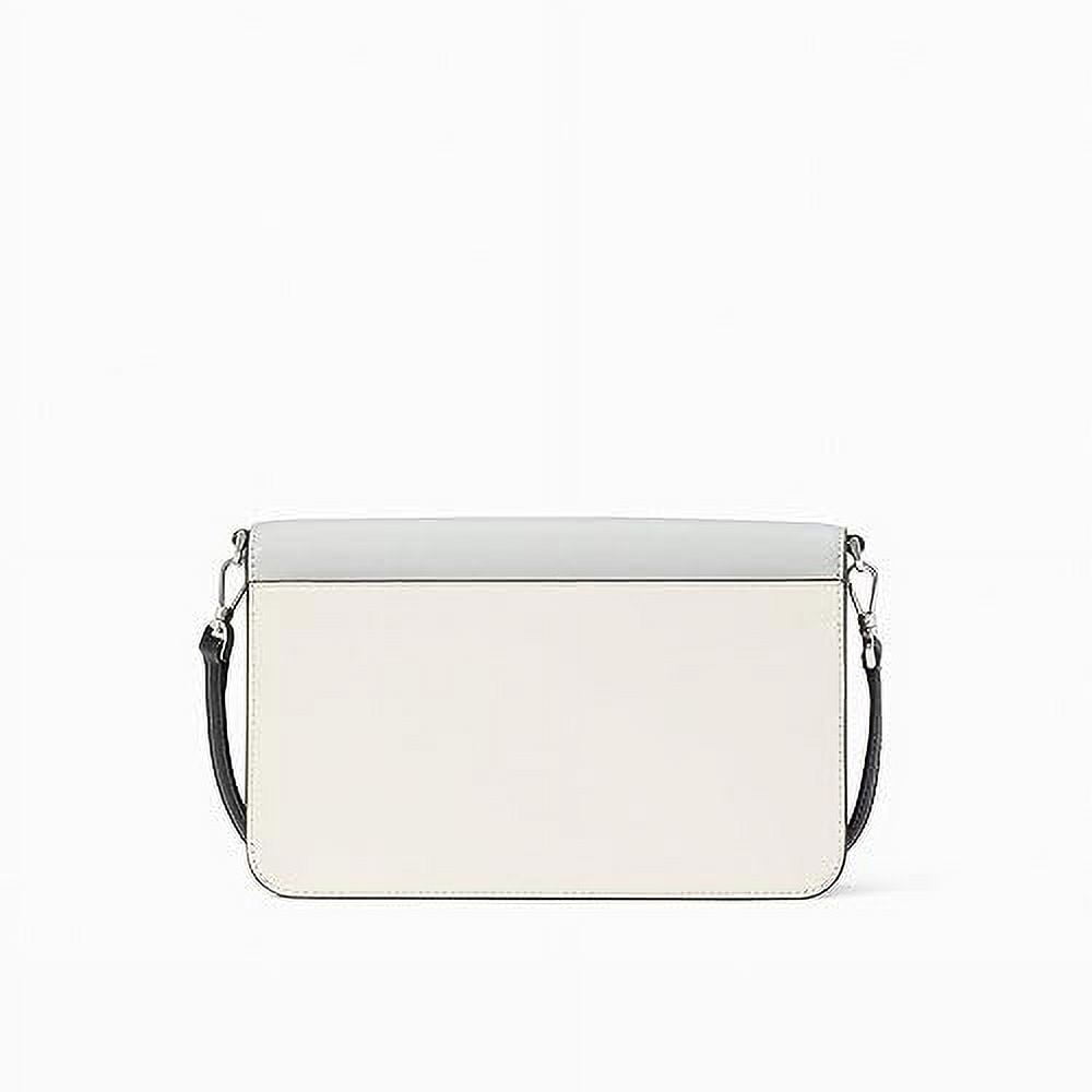 Kate Spade New York Women's Madison Saffiano Leather Flap Crossbody Bag, Platinum Grey