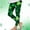 Green, variant on Avrnliq St. Patrick's Day Girls Leggings, Green Shamrock Plaid Elastic Waist Pants, Stretchy Opaque Holiday Leggings for Kids Age 4-10,Size 3 T