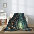 thumbnail image 2 of Throw Blanket for Couch Sofa and Bed, Enchanted Forest Skull Path Super Soft Plush Throw Blanket, Fuzzy Cuteness Comfy Warm Washable Flannel Blanket & Throws for All Season 80"x60", 2 of 5