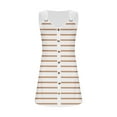 thumbnail image 5 of Qzwdhjm Striped Mini Dresses for Women O Ring Strap Button Down Dress V Neck Sleeveless Summer Dresses for Lounge Weekend, 5 of 5