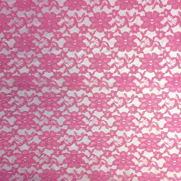 Valentina Textile Inc Raschel Lace Fabric 60" Wide Polyester French Floral by The Yard (1 Yard, Fuchsia )