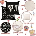 thumbnail image 2 of 4PCS Black Valentine’s Day Throw Pillow Case Decorations - Valentine Linen Cushion Cover 18 x 18 Inches Gift Decor for Sofa Couch, 2 of 6