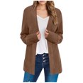 thumbnail image 2 of Kilaqueen Long Cardigan Sweaters for Women Solid Color Open Front Long Sleeve Outwear Loose Fit Lightweight Long Cardigan, 2 of 6