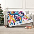 thumbnail image 7 of Yayeee Throw Blanket for Couch Soft Warm 60" x 80" Sofa Chair Bed Decoration, Musical Pattern, 7 of 7