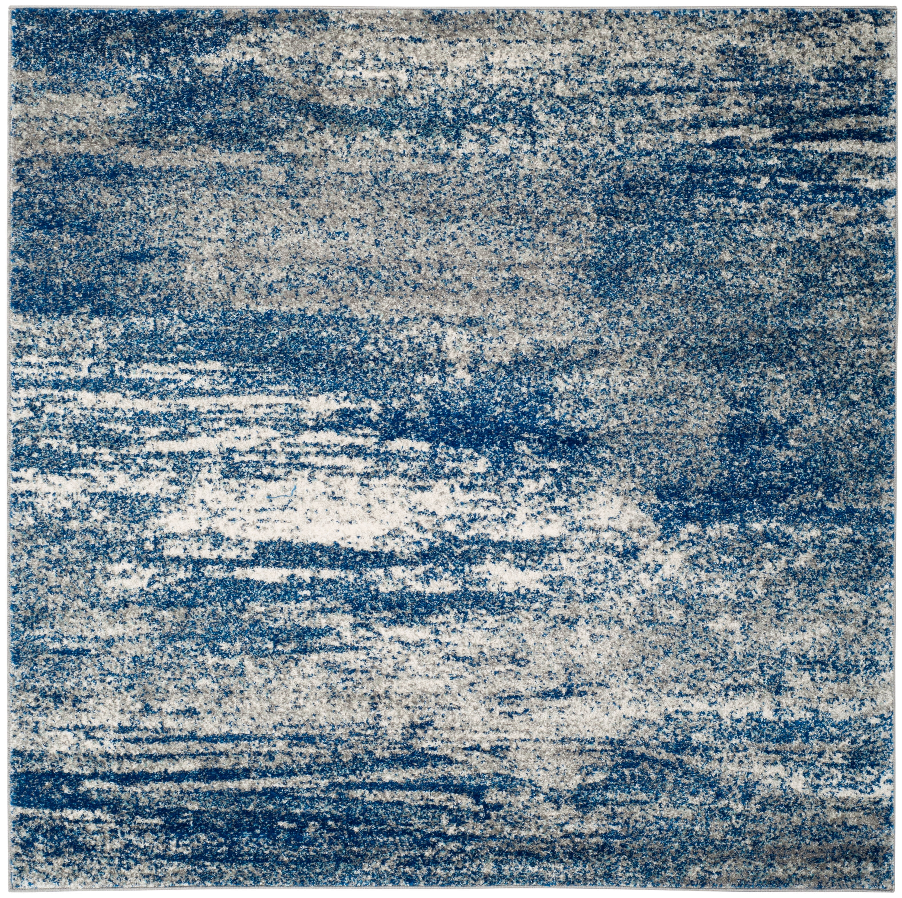 SAFAVIEH Evoke Frosina Abstract Area Rug, Navy/Ivory, 5'3" x 5'3" Square
