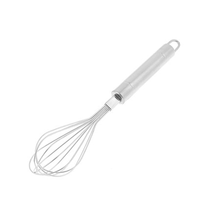 Unique Bargains Kitchenware Stainless Steel Dressings Batter Egg Beater Whisk Silver Tone 25cm