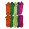 10 Pairs of WSD Womens Ankle Socks, No Show Athletic Sports Socks (Assorted Solid Bright)