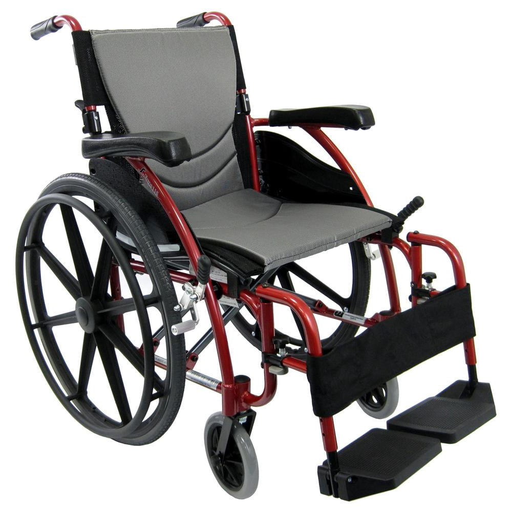Karman S115 Ergonomic Ultra Lightweight Manual Wheelchair with Swing Away Footrests and Mag