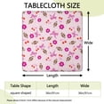 thumbnail image 2 of Pink Football and Flowers Pattern Square Fitted Tablecloth with Elastic Edge,Square Table Cover,Washable Elastic Table Cover for Home Kitchen Party Decor 36"x36", 2 of 6