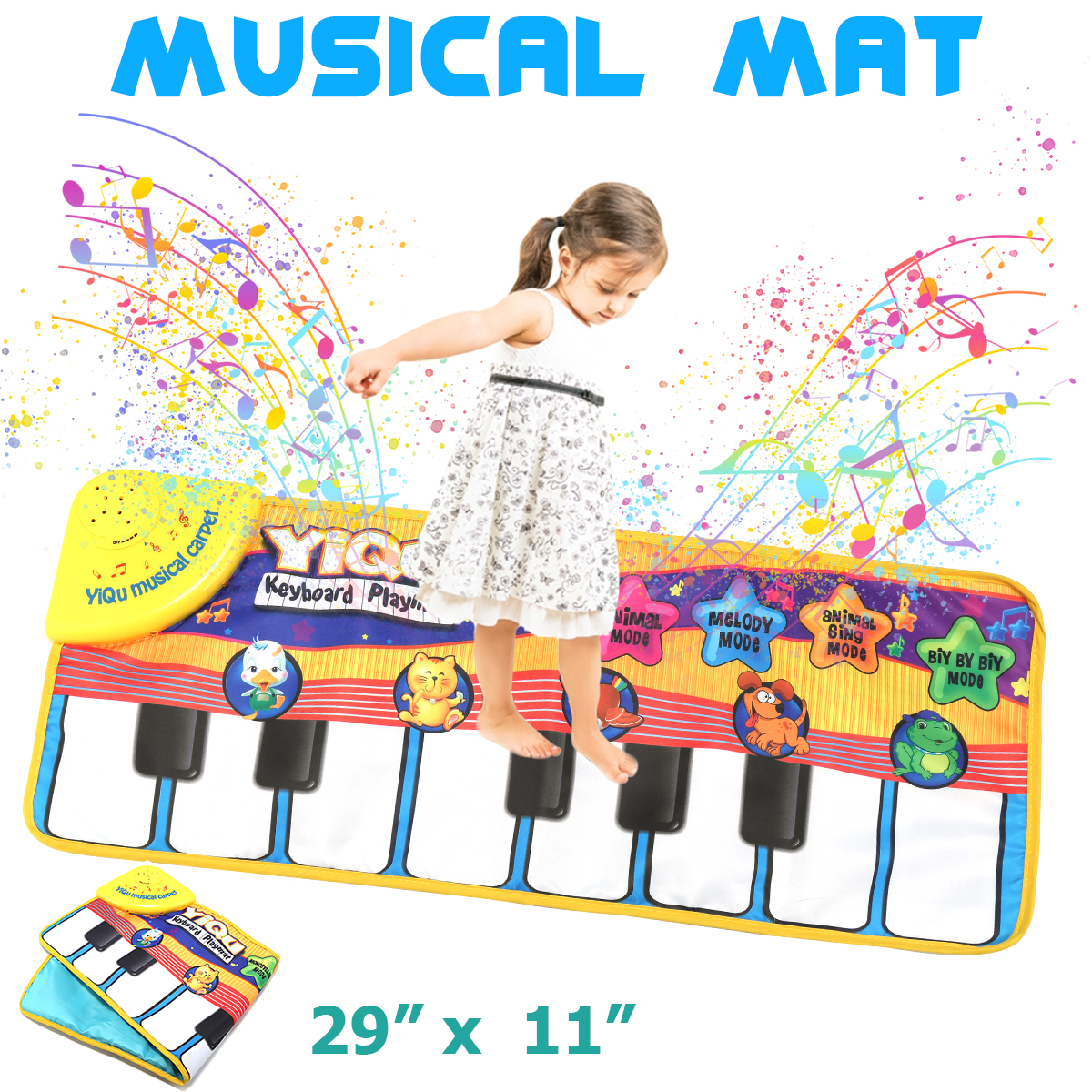 Musical Music Kid Piano baby Play Mat Animal Educational Soft Kick Toy Keyboard 