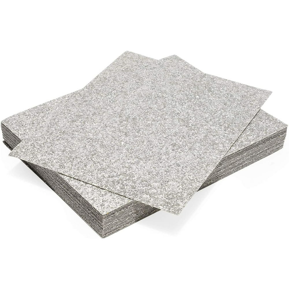 Bright Creations Silver Glitter Cardstock Paper, 8.75" x 11" Sparkly