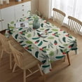 thumbnail image 2 of Green and Red Christmas Holly Pattern Rectangle Tablecloth 60"x84",Waterproof Polyester Rectangle Table Cloth, Wipeable Spillproof Polyester Tablecloth for Dining, Camping, Indoor and Outdoor, 2 of 5