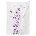 thumbnail image 3 of Ambesonne Spring Tablecloth Rectangular Table Cover, Violet Tree Blossoms Image, 60"x84", Plum White, 3 of 4
