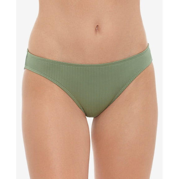 Salt   Cove Junior's Ribbed Hipster Bikini Bottoms Swimsuit Green Size Large