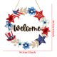 thumbnail image 3 of Cartel patriótico de la corona de bienvenida del 4 de julio - Decoración de madera con estrella roja blanca azul para la puerta principal, la pared del porche, el Día de los Caídos, el Día de la, 3 of 9