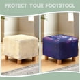 thumbnail image 6 of SCRAWLGOD Wolf Butterfly Starry Sky Print Violet Ottoman Cover, Soft Square Footstool Cushion with Non Slip Bottom Thick Furniture Protection Universal Fit for Most Footrest Sofa, 6 of 7