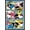 Mahogany Framed Version, variant on Hello Kitty and Friends: 21 Core - Group Photos Wall Poster with Push Pins, 14.725" x 22.375"