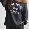 thumbnail image 2 of Arlun Women's off the Shoulder Sweatshirts Letter Graphic Oversized Long Sleeve Pullover Tops Loose Fit Soft Comfortable Casual Fashion Streetwear Fall Outfit 2026 1-Black XL, 2 of 5