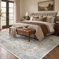 thumbnail image 3 of KUETH Modern Area Rug 6x9, Machine Washable Rugs for Living Room, Non Slip Rug with Printed, Low Pile Carpet, Light Taupe Brown, 3 of 9