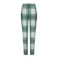thumbnail image 5 of Qulqfy Green Leggings for Women Stretch Active Plaid Yoga Pants High Waisted Compression Fall Leggings for Women, 5 of 7