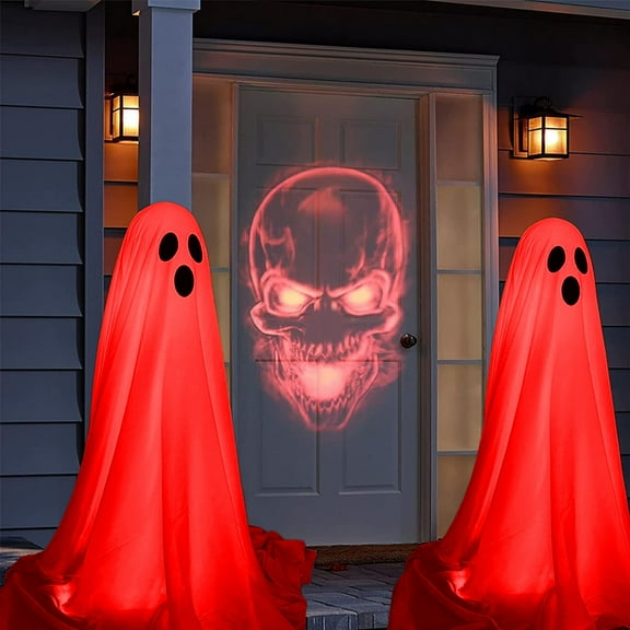 Halloween Decorations Outdoor Indoor, Light Up Ghost-Lighted Spooky Ghost Decor with LED Lights for Home Outside Porch Garden Yard Lawn Party Decorations