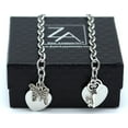 thumbnail image 2 of Combo of Stainless Steel Bracelet with Butterfly & Key Charm and Engraved Initials on Heart (Silver), 2 of 11