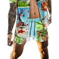 thumbnail image 4 of DYMADE Men Lapel Short Sleeve Shirt Shorts Hawaii Two Piece Sets, 4 of 4
