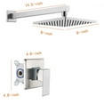 thumbnail image 5 of Brushed Nickel Wall Mounted Shower Faucet Set Rainfall Shower Head Combo with Mixer Valve kit, 5 of 11