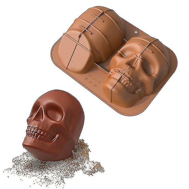Molde de pastel de calavera molde de silicona Diy para hornear bandeja de hornear reutilizable antiadherente para pasteles de fiesta de Halloween, kaili Sencillez