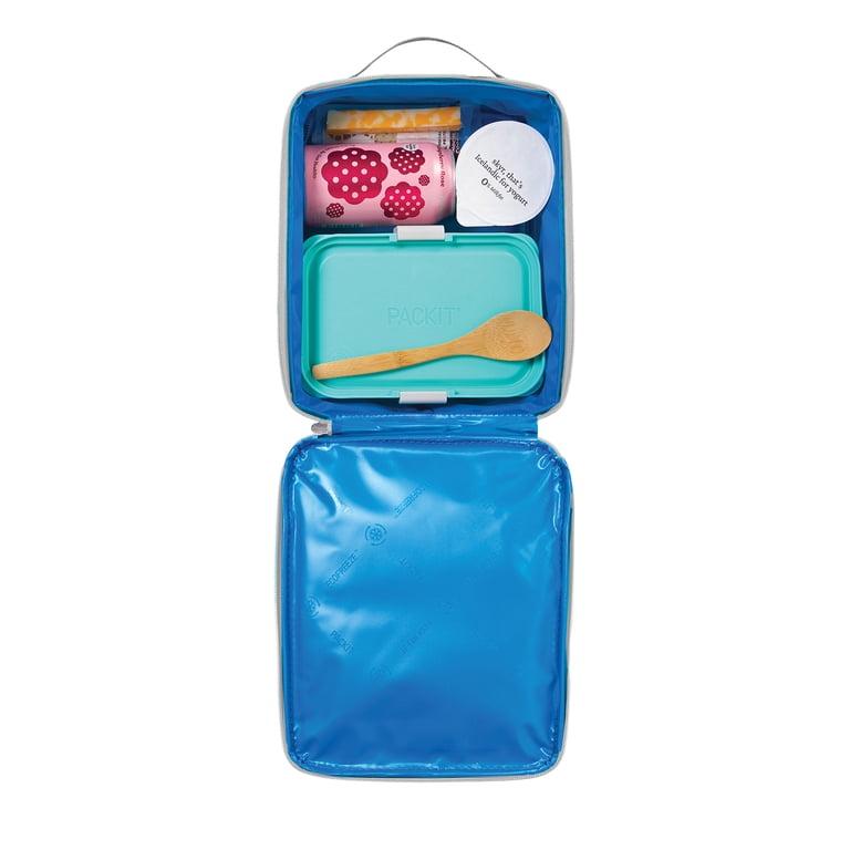 PackIt Freezable Upright Lunch Box, Large, Dusty Navy & Gray photo 8