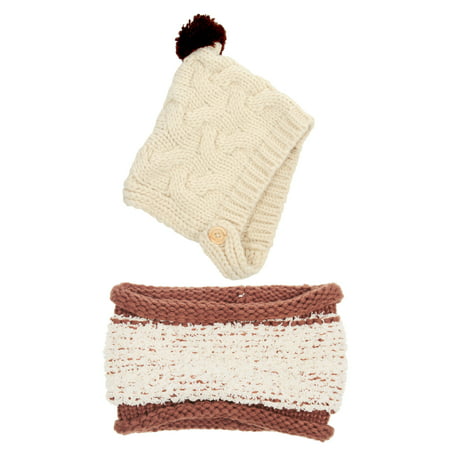 Girls Boys Baby Cap Kids Winter Warm Set Soft Knitted Hat and Scarf